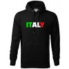 Italy Nápis - Mikina pánska Cape s kapucňou - 5XL ( Čierna )