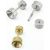 Náušnicové Dříky se šroubovacím uzávěrem zirkony 4-6mm - 4mm / Nerez SL / 7mm