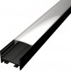 LED lišta povrchová S11 čierna Dĺžka: 2m, Typ krytky: Mliečna krytka zaklapávacia (difúzor)