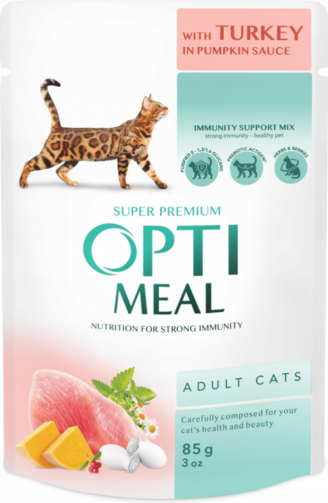 OPTI MEAL Sterilised Morka a kura v omáčke 85 g