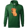 Kapybara s palcom hore - Mikina pánska Cape s kapucňou - XL ( Fľaškovozelená )