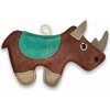 PafDog nosorožec rudy z kůže a juty hnědý 19 cm
