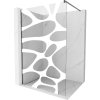 Mexen Kioto, sprchová zástena Walk-In 90 x 200 cm, 8mm číre sklo biely vzor, grafitový profil, 800-090-101-66-97