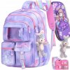 Školský viac-komorový batoh Priatelia Bergens fialový 22 l