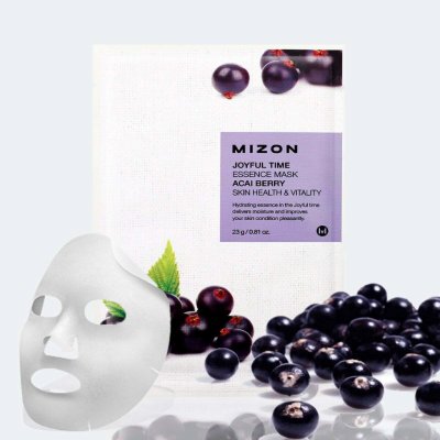 Mizon Joyful Time Essence Mask Acai Berry plátenná pleťová maska s extraktom z bobúľ Acai 1ks