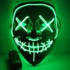 Halloweenska maska Purge LED zelená