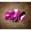 3D fialová abstrakcia - 3dielny 90x60cm
