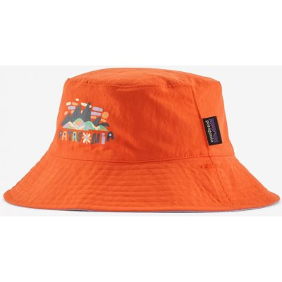 Patagonia Baby Sun Bucket Hat fitz roy superbloom/orange