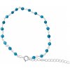 jantario Strieborný náramok s korálkami z modrého apatitu 102278