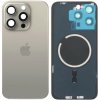 Apple iPhone 15 Pro Max - Sklo Zadného Krytu / Housingu + Sklíčka Kamery + MagSafe Magnetický Krúžok (Prírodný titán / Natural Titanium) - Original Apple