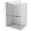 MEXEN/S - Kioto+ L Sprchová zástena WALK-IN s poličkou a držiakom uterákov 75 x 200, transparent, ružové zlato 800-075-123-60-00