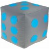 Detský taburet KOCKA 35 cm - šedá + svetlomodrá