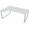 Pracovný stôl UNI O, ergo, pravý, 180x75,5x120 cm, biela/sivá