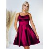 Krátke áčkové spoločenské šaty - bordové - UNI