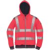CERVA KNOXFIELD HVPS / HI-VIS celoprepínací mikina s kapucňou - červená M
