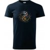 Yin & Yang strom - zima, leto - Klasické pánske tričko vyššej gramáže - 2XL ( Tmavomodrá (veľmi tmavá - skoro čierna) )