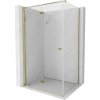 Mexen Mist-F T, 1-krídlový skladací sprchový kút ľavý 120 x 95 cm, číre sklo, zlatý lesklý profil, 8A6T-120-095-50-00-L