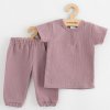 Dojčenská mušelínová súprava tričko a nohavice New Baby lavender - 68 (4-6m)