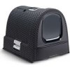 Curver WC mačka kryté domček Rattan 39x39x51cm antracit