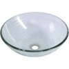 Sapho RIPPLE sklenené umývadlo na dosku Ø 42 cm, číre s textúrou 2501-18