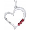 Silvego Strieborný prívesok Srdce s červenými kryštálmi Swarovski SILVEGO11580R