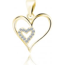 Olivie Strieborný prívesok Srdce v srdci Gold 5191
