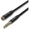 Vention Cotton Braided TRRS 3.5 mm Male to 3.5 mm Female Audio Extension 3 m Black Aluminum Alloy Type BHCBI