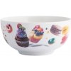 Altom Design Porcelánová miska Sweet Moments 600 ml – miska s motívom makróniek a muffinov
