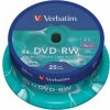 DVD RW disk prepisovateľný, 4,7GB, 4x, 25 ks, cake box, VERBATIM