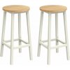 Sada 2 barových stoličiek, kovová konštrukcia, béžová a biel