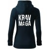 Nápis Krav Maga - Mikina dámska trendy zipper s kapucňou - M ( Tmavomodrá (veľmi tmavá - skoro čierna) )