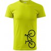 Bicykel na výšku - Klasické pánske tričko vyššej gramáže - 4XL ( Limetková )