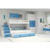 Interbeds Poschodová posteľ MAX 3 + 3x matrace 200x120 modro-biela 2025