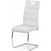 Autronic HC-481 WT jedálenská stoličky ekokoža biela, biele prešitie/nohy kov, chróm