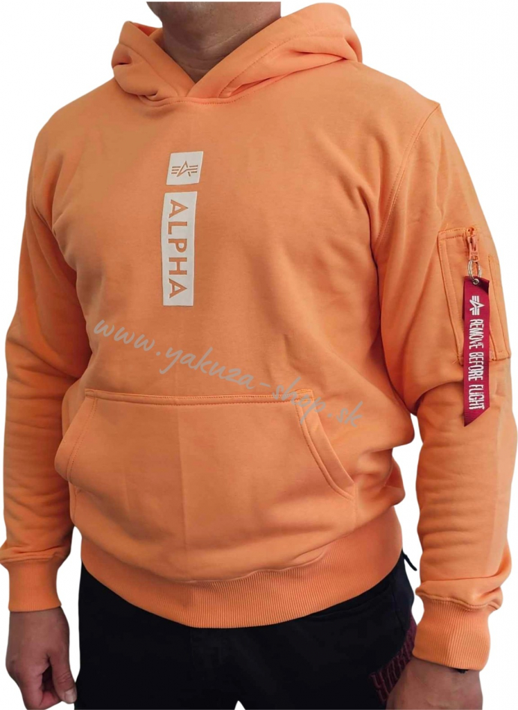 Alpha Industries ALPHA PP Hoody pánska mikina tangerine oranžová