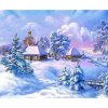 Diamantový obraz Dedinka v zime
