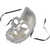 Benátska maska - škraboška - 1 ks 1 strieborná