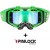 LS2 AURA PRE GOGGLE BLACK HV GREEN WITH IRIDIUM VISOR