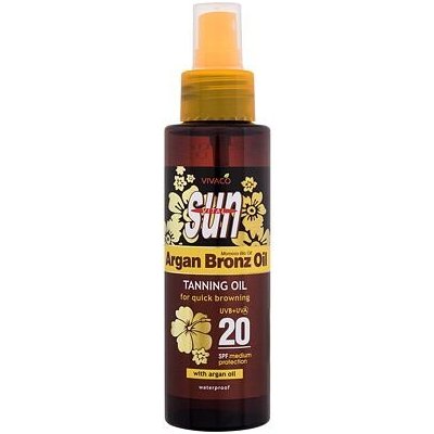Vivaco Sun Argan Bronz Oil Tanning Oil SPF20 opalovací olej s arganovým olejem 100 ml
