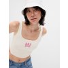 GAP Krátky crop top Gap × Barbie™ Biela XS