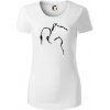Kôň a ja silueta - Dámske tričko z organickej bavlny Origin (GOTS) - L ( Biela )