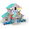 Puzzle 3D drevený dom s farbami 2v1