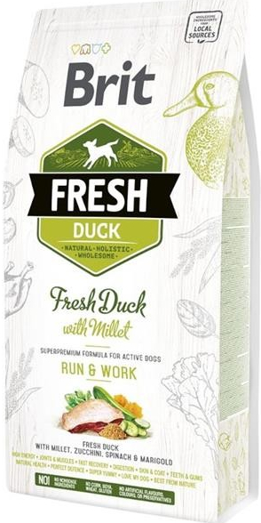 Brit Fresh Duck with Millet Adult Run & Work 2,5 kg