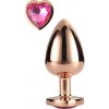 Gleaming Love hliníkový kolík srdcový kameň M (ružové zlato)