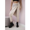 Kesi Punto Milano winter pants with decorative zipper dark beige šedá