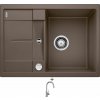 Blanco METRA 45 S Compact kávová + excentrické ovládanie + Blanco MIDA-S chróm 521454