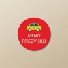 Nažehľovacie menovky na oblečenie (Kopírovat) - 2ks, Kruh 2,3 × 2,3 cm, Zelené auto, Červená