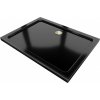 MEXEN/S - Flat sprchová vanička obdĺžniková slim 120 x 90, černá + zlatý sifón 40709012G