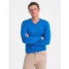 Ombre Clothing klasický pánsky sveter Launcebuz modrá