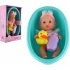 Teddies Bábika bábätko 26cm pevné telo plast s vaničkou s doplnkami
